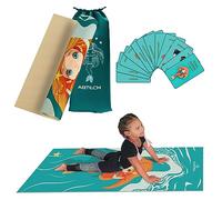Ensemble de tapis de yoga pour enfants - Sirène - Sans produits chimiques - Non toxique - Antidérapant - 150 x 60 x 0,5 cm - Avec 12 cartes de yoga