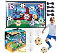 Ensemble de Tapis d'entraînement de Football - Jeu d'habiletés de Football dans Le Jardin, Panneau de en Flanelle à Suspendre, Style Compact, 1 Ballon et 2 piquets, kit Complet, matériau en tiss