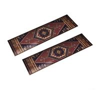 Ensemble de tapis d'escalier avec motif européen pour escaliers de maison, construction en polyester, antidérapant, résistant à la saleté, absorbant l'eau, contrôle du bruit (B)