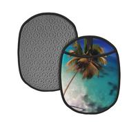 Ensemble de tapis d'isolation en silicone imprimé îles des Caraïbes adapté pour tapis de table/tapis de four/barbecue de camping