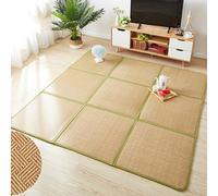 Ensemble de tapis japonais traditionnel pour futon 9 pièces 180 x 180 cm, matelas de sol style rotin, lit japonais parfait pour une expérience de sommeil japonaise authentique