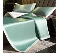 Ensemble de tapis rafraîchissant en soie glacée avec taies d'oreiller, lavable pour un confort estival dans un dortoir à la maison