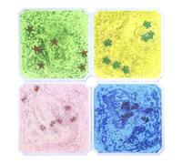 Ensemble de Tapis Sensoriel pour Pikler - 4 Carreaux Océaniques Liquides à Bulles Flottantes, Tapis-Puzzle Emboîtable pour Stimulation Tactile et Jeu