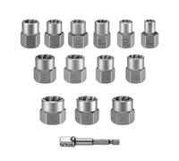 Ensemble de tarauds d'extracteur,Socket dénudé avec adaptateur de 10 mm | Kit de déverrouillage d'écrou de sécurité Moi,Pour boulons rouillés et cassés Travail du bois Auto Moto Appareils Garage