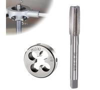 Ensemble de tarauds et filières métriques M10 x 1 mm, Taraud à Vis avec Filetage Rond, Taraud rainuré, kit de tarauds et filières pour la réparation de filetages de vis d'écrou, de boulons