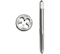 Ensemble de tarauds et filières UNEF 1/4"-32 RH HSS 1/4-40 pour machine à droite Filetage 1/4-32 et matrice ronde Outil de filetage 1/4-40 (ensemble de tarauds et filières de filetage 1/4-32 RH)