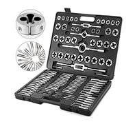 Ensemble de tarauds et matrices 86 pièces 110 en acier tungstène titane outil filetage à la main avec clé tournevis for réparer coupe,Stabilité élevée(110PCS)