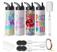 Ensemble de tasse de sublimation de 20 oz pour machine de presse à chaleur de tasse, Cafultgo 4-Pack avec couvercle et paille, double paroi isolée, idéale pour les voyages et l'extérieur (4)