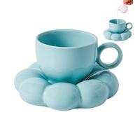 Ensemble de tasse et soucoupe vintage - tasse peinte à la main, soucoupe colorée | assiettes florales raffinées utilisées dans des atmosphères romantiques, tables de mariage ou moments de lecture