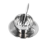 Ensemble de Tasses à café à Double Paroi en Acier Inoxydable, Tasse à thé au Lait Isolée Durable, Idéale pour la Cuisine Domestique en Acier Inoxydable (Costume double couche Milan-180ML)