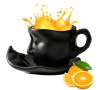 Ensemble de tasses à café avec visage et soucoupe Motif bisou visage et soucoupes Ensemble de tasses à thé personnalisé avec cuillère Cadeaux personnalisés 100 ml