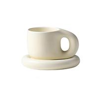 Ensemble de Tasses à Café en Céramique 300 ml - Tasses à Cappuccino en Porcelaine pour Latte, Expresso avec Soucoupes - Pour Boissons Spéciales, Moka, Thé