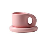 Ensemble de tasses à café en céramique de 300 ml - Tasses à cappuccino en porcelaine pour latte, expresso avec soucoupes assorties - Pour café, boissons spéciales, latte, café, moka, thé