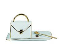 Ensemble de tasses à café en forme de sac à main avec soucoupe et cuillère 310 ml - Tasse à café en céramique - Cadeau d'anniversaire pour maman, grand-mère, épouse, petite amie
