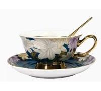 Ensemble de Tasses à café et soucoupes en céramique Faites à la Main, Motif amandiers en Fleurs, Tasses à café et à thé en poterie, Assiette, Tasse à Lait d'avoine, Cadeau de Maria