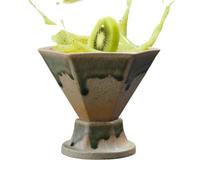 Ensemble de tasses à café et thé en céramique faites à la main en forme d'entonnoir rétro | 170 ml en forme d'entonnoir triangulaire en céramique fait à la main pour la maison