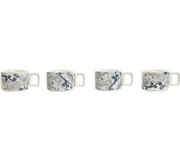 Ensemble de tasses à café Home ESPRIT Beige Gris Rose Violet Métal Bambou Dolomite 260 ml