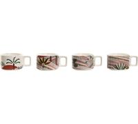 Ensemble de tasses à café Home ESPRIT Beige Rose Terracotta Violet Métal Bambou Dolomite 260 ml