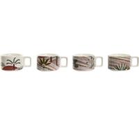 Ensemble de tasses à café Home ESPRIT Beige Rose Terracotta Violet Métal Bambou Dolomite 260 ml