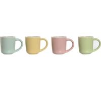 Ensemble de tasses à café Home ESPRIT Jaune Bleu Vert Rose Porcelaine 90 ml 4 pièces