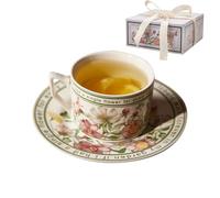 Ensemble de tasses à café - Tasse à thé décorative en forme de de 240 ml, tasse en céramique | Ensemble de vaisselle artistique pour profiter de boissons avec concept élégant de service de