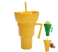 Ensemble de tasses à collation et à boisson, une combinaison magique de tasses à boisson et de bols à collation supérieurs - Tasses à pop-corn avec poignée et paille, parfaites for les voyages, amusan