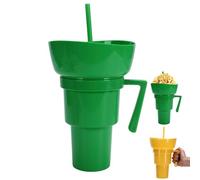 Ensemble de tasses à collation et à boisson, une combinaison magique de tasses à boisson et de bols à collation supérieurs - Tasses à pop-corn avec poignée et paille, parfaites for les voyages, amusan