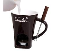 Ensemble de tasses à fondue au chocolat, 130 ml, chauffe-beurre en céramique | Chauffe-beurre multifonction avec fourchette à fondue, tasse créative pour pique-niques