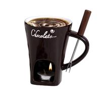Ensemble de tasses à fondue pour fondue au chocolat sucré | Petit chauffe-beurre pour dessert, fromage, sauce, caramel, bonbons, fruits, dîner, apéritif, adultes, couples, famille