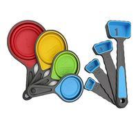 Ensemble de Tasses à Mesurer et CuillèRes à Mesurer Pliables en Silicone, CuillèRes à Mesurer pour la Cuisson au Four Dosage Aide au Dosage, pour la Cuisine