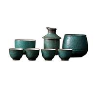 Ensemble de tasses à saké japonais avec réchauffeur - 7 pièces rétro en céramique pour servir du saké chaud et froid, accessoires pour la maison