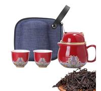 Ensemble de tasses à thé en céramique portables - Ensemble de théières en céramique | Théière Lucky Cat et tasses à thé en porcelaine avec passoire à thé | Ensemble de thé de voyage antichoc |