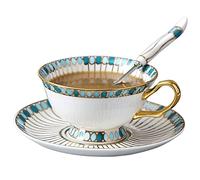 Ensemble de tasses à thé et soucoupes, ensemble de tasses à café en céramique, service à thé, service à thé européen, simple sans couvercle, ensemble de 3 soucoupes en céramique avec poignée, convient