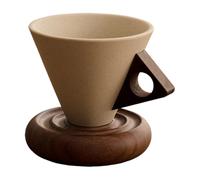 Ensemble De Tasses Coniques, Résistantes À La Chaleur, X1, Tasse À Café Conique Élégante Avec Base En Bois, Tasse À Café En Bois Rétro, G Ready, Pour La Famille, Les Amis, Les Anniversaires, La Ma