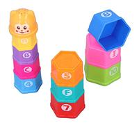 Ensemble de Tasses Empilables Colorées pour Apprendre Les Chiffres et Les Lettres, Jouet éducatif en Plastique Sûr pour Bébés de 6 Mois et Plus