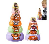 Ensemble de Tasses empilables - Jouet éducatif Russe Traditionnel, modèle de Pyramide colorée pour, Encourage la motricité Fine et l'imagination, Tasses gigognes Faites à la Main |