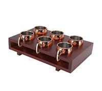 Ensemble de Tasses en Cuivre Moscow Mule, Ensemble de Tasses Mule Résistant à la Corrosion, Nettoyage Facile, Tasse à Cocktail Moscou à Isolation Thermique de 2 Oz avec étagère pour Bar, Bureau à