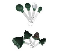 Ensemble de tasses et cuillères à mesurer de cuisine, ensemble de tasses à mesurer, 8X tasses à mesurer de cuisine en forme d'arbre de Noël, Tasses à mesurer vertes précises pour la cuisson et la cuis