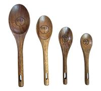 Ensemble de tasses et cuillères à mesurer en bois | Bois de ferme | Outil de mesure multifonctionnel pour bocaux et Htw130 (café, 15 x 5 cm)