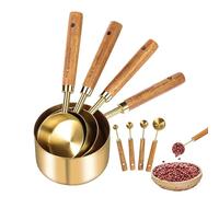 Ensemble De Tasses Et Cuillères À Mesurer Lot Empilable Doré 8 Pièces Pour