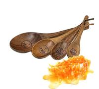 Ensemble de tasses et cuillères en bois, cuillère à café en bois de ferme, cuillère à assaisonnement au sucre et au sel, tasses à mesurer multifonctionnelles pour bocaux