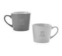 Ensemble de tasses pour anniversaire de mariage Gris/blanc - 25 Wonderful Years