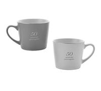 Ensemble de tasses pour anniversaire de mariage Gris/blanc - 50 Wonderful Years