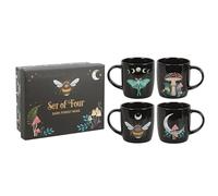 Ensemble de tasses pratiques et distinctives : lot de quatre tasses célestes - Collection Joyful Home Decor - Cadeau parfait : ensemble de tasses Celestial Wonder