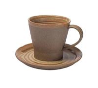 Ensemble de tasses, tasses et soucoupes en grès de style japonais, fait à la main, tasse à café rétro, 350 ml, grande capacité de lait pour petit déjeuner (couleur 3)