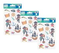 Ensemble de Tatouages pour Enfants, Tatouages Lavables pour Enfants (Pirates)