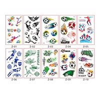 Ensemble de Tatouages temporaires de Football, Autocollants Imperméables pour Enfants, Décorations de Cadeaux de Fête de Football pour les Fans de Football