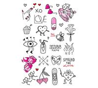 Ensemble de tatouages temporaires par Tatsy, The Valentine's Set, Fake tattoos, Love Day, Original, For Boys, For Girls, For Adults, Unique Design, Cover Up, Valentine's day Accessories