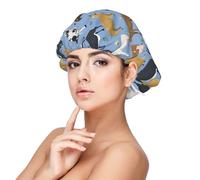 Ensemble de taureaux et de vaches, animaux de ferme, bovins, mammifères,Bonnet de nuit en satin pour adulte - Bonnet de nuit élastique pour femme, couvre-cheveux de nuit