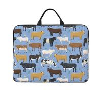 Ensemble de taureaux et de Vaches, Animaux de Ferme, bovins, mammifères,Housse pour Ordinateur Portable 14 Pouces, Sacoche pour Ordinateur Portable, Mallette avec poignée